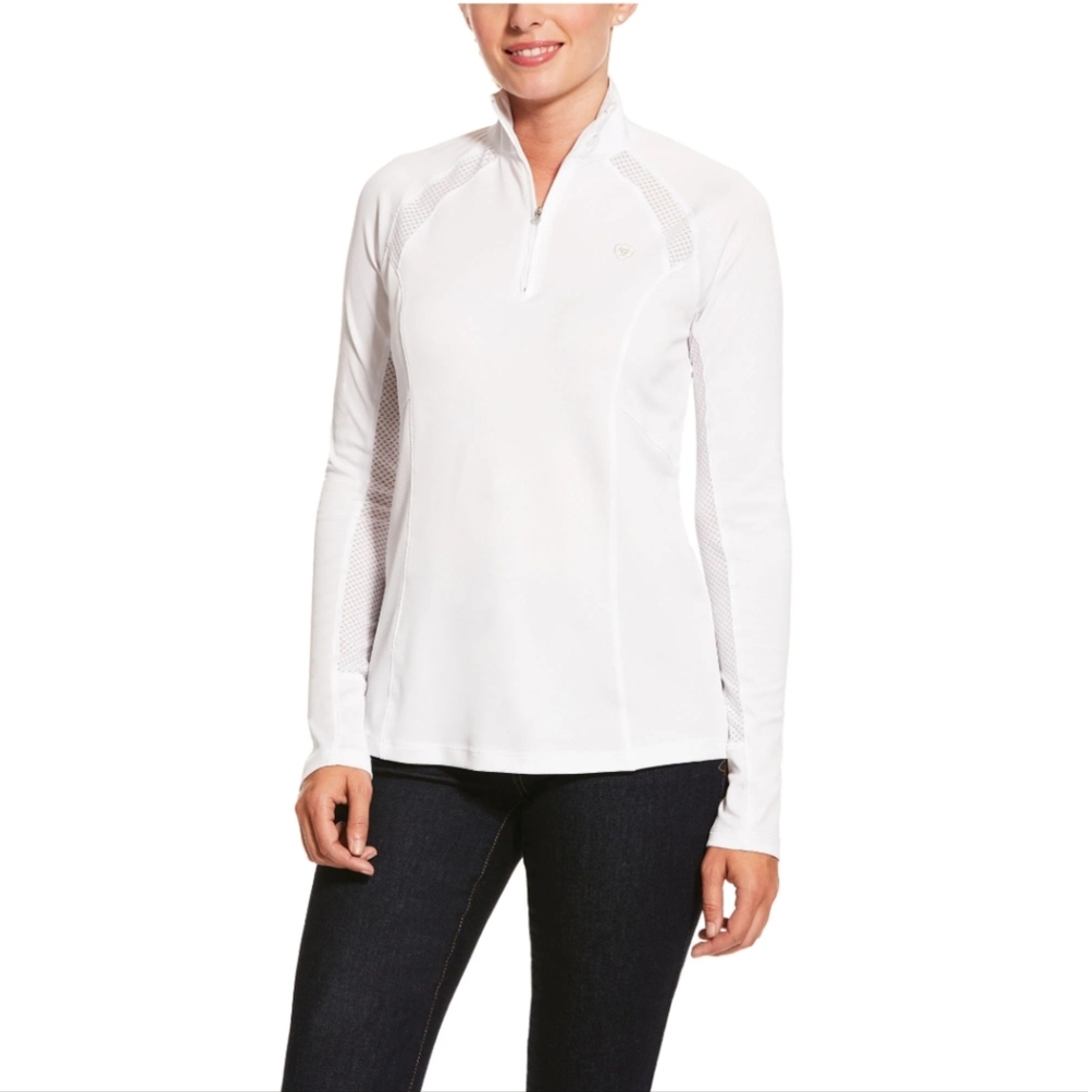 Ariat Sunstopper 2.0 1/4 Zip Baselayer Long Sleeve Top Size Small